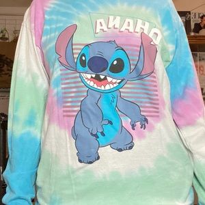 LILO and stitch long sleeve tie dye shirt. Size large.